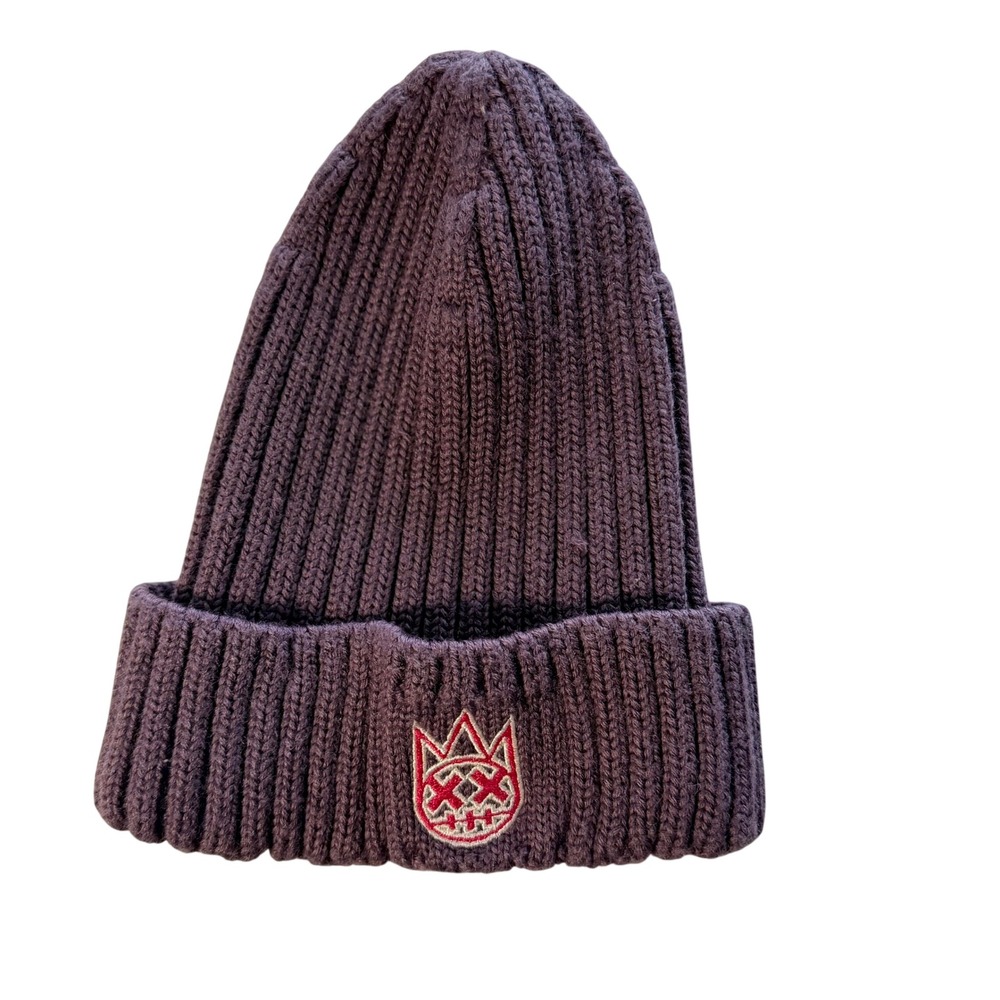 🔥🔥Cult of Individuality Purple Ribbed Knit Beanie with Red Logo
